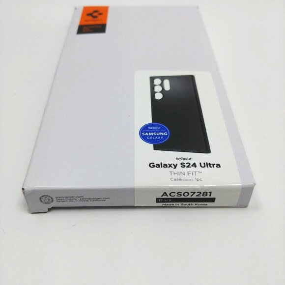 Spigen Thin Fit Phone Black Case for Samsung Galaxy S24 Ultra ACS07281 NEW - Picture 4 of 4